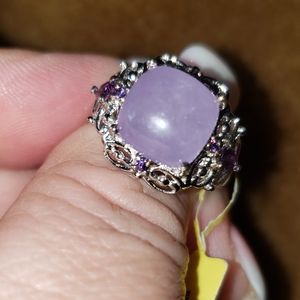 Sz 6 or 10,Purple Jade Cushion stone, simulate purple diamond, NWT